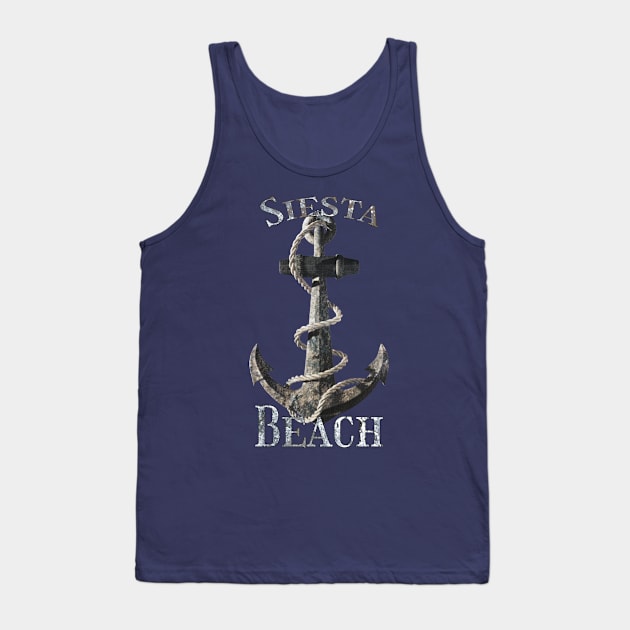 Siesta Key Florida Vacation Nautical Anchor Sailing Tank Top by macdonaldcreativestudios